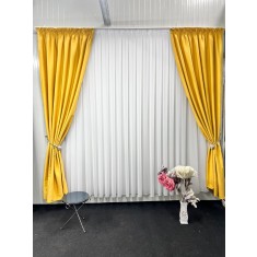 Draperie blackout pe textura de in, galben