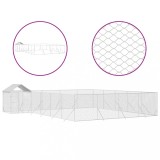 Cumpara ieftin Padoc exterior cu acoperis argintiu 10x8x2,5 m otel galvanizat