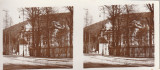 Fotografie stereoscopica-Sinaia,Sanatoriul Militar(fost Hotelul Bailor), Alb-Negru, Romania 1900 - 1950, Cladiri