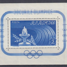ROMANIA 1960 LP 495 JOCURILE OLIMPICE ROMA COLITA DANTELATA MNH
