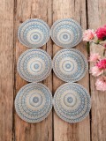 Set 6 boluri ceramice albastre design grecesc