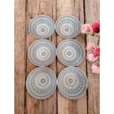Set 6 boluri ceramice albastre design grecesc