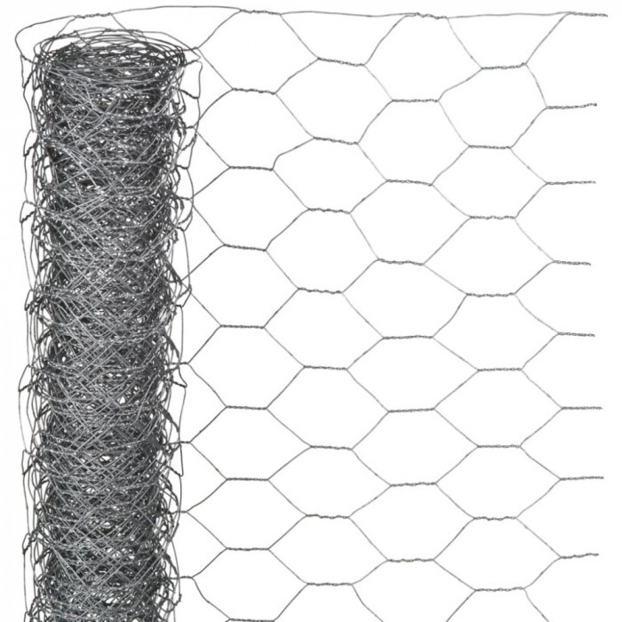 Nature Plasă din s&acirc;rmă, 1 x 10 m, oțel galvanizat, 40 mm, hexagonal