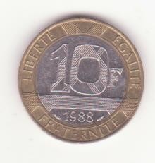 Franța 10 franci 1988 -G&eacute;nie de la Libert&eacute;, primul an de batere