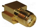Conector SMA mufă mamă drept 50&Omega; SMT PTFE aurit AMPHENOL RF