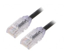 Patch cord UTP Cat6a 0.5m Negru 28AWG foto
