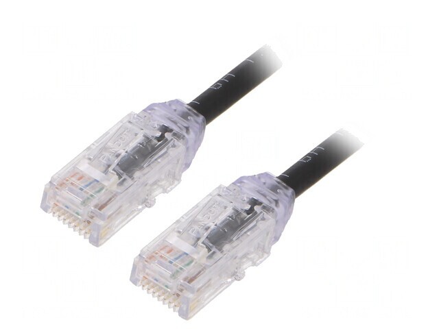Patch cord UTP Cat6a 0.5m Negru 28AWG