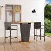Gossi set mobilier de bar de gradina, 3 piese, gri