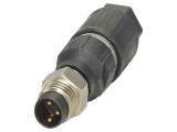 Conector M8 drept, 3 pini, 4A, 60V, IP65