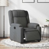 vidaXL Fotoliu rabatabil electric, gri &icirc;nchis, material textil
