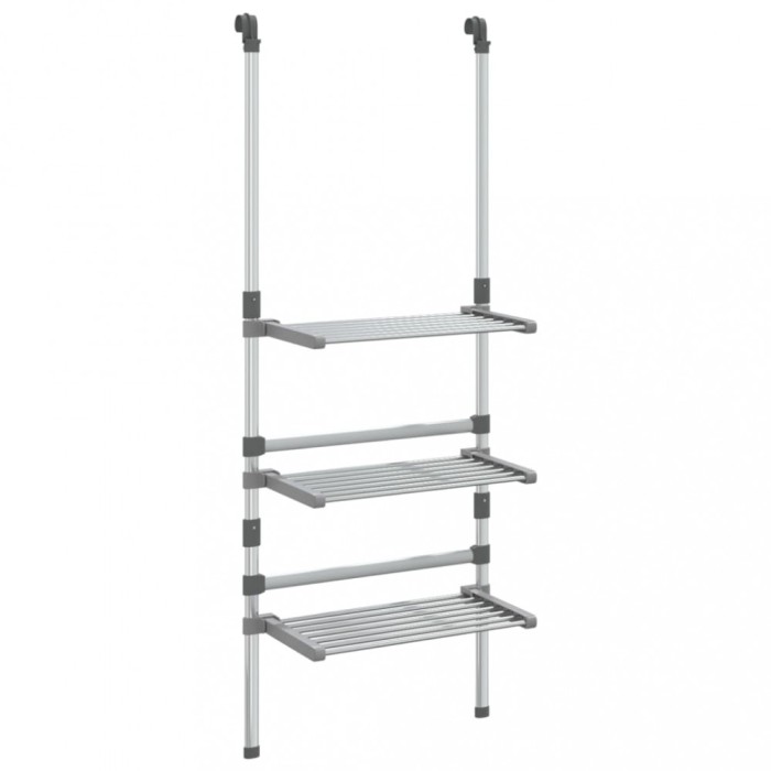 Suport de uscare rufe suspendat, 3 niveluri, aluminiu