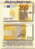 Germania, c. p. ilustrata de popularizare bancnotelor de 200 euro, necirculata, Printata