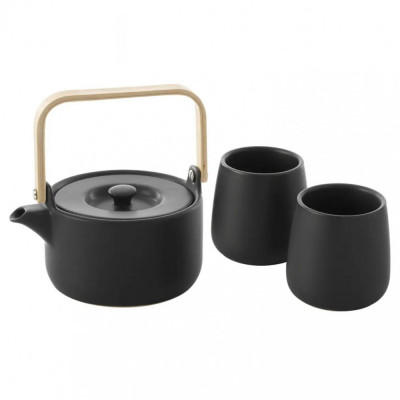 Set Ceainic si 2 Cupe NATURE BLACK, 500 ml, SG foto