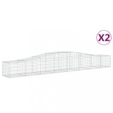 Cumpara ieftin Cosuri gabion arcuite 2 buc, 400x50x40/60 cm, fier galvanizat