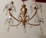 Superb candelabru din bronz și alama , 5 brațe