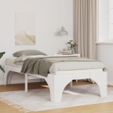 vidaXL Cadru de pat de podea Alb 90 x 200 cm Lemn masiv de pin