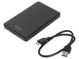 Carcasă hard discuri 2,5" USB 3.0 PnP neagră 120,5x75x13mm