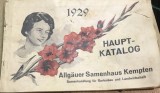 CRT9DE Carte veche Germana -Haupt-Katalog 1929 Allgauer Samenhaus Kempten - Catalog vechi seminte agricultura germana