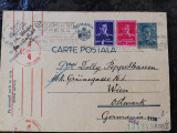Carte postala cenzurata, 1941, francatura Mihai, Bucuresti-Viena in Germania, Circulata, Printata