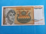 Iugoslavia 100000 ( 100 000 ) Dinari 1993 - Seria AB 8894295