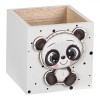 Suport Pixuri, 3D Panda, Lemn, Culoare Alb, Dimensiuni 9x9x9cm, Oem