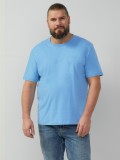 S.Oliver Big Sizes Tricou barbati big sizes cu decolteu la baza gatului, Regular fit, Albastru deschis, 2XL, 3XL, 4XL