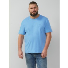 s.Oliver Big Sizes Tricou barbati big sizes cu decolteu la baza gatului, Regular fit, Albastru deschis, 2XL
