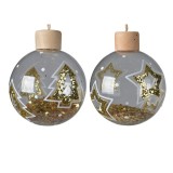 Cumpara ieftin Glob - Glitter Deco - Gold Star and Fir Tree - mai multe modele | Kaemingk