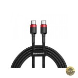 Cablu Date si Incarcare USB-C - USB-C Baseus Cafule 60W 2m Rosu CATKLF-H91
