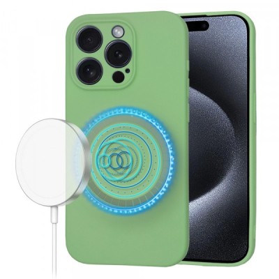 Husa MagSafe pentru Apple iPhone 15 Pro, Techsuit, SoftFlex, Verde foto
