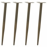 vidaXL Picioare de masă consolă formă conică, 4 buc., oțel natural, 72-73 cm