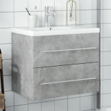 VidaXL Dulap pentru chiuvetă de baie, lavoar &icirc;ncorporat, gri beton