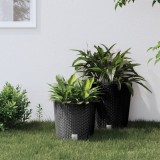 Jardiniera cu interior detasabil, antracit 15 / 15,3 L PP ratan GartenMobel Dekor, vidaXL