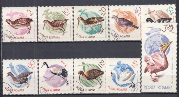 ROMANIA 1965 LP 613 VANATUL MIGRATOR SERIE STAMPILATA
