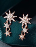 Cercei din Argint Stelute-- STARS-- Lungi Rose/Roz ARG405A, Argintboutique