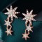 Cercei din Argint Stelute-- STARS-- Lungi Rose/Roz ARG405A