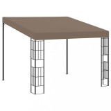 Pavilion montat pe perete, gri taupe, 3 x 3 m, material textil GartenMobel Dekor, vidaXL