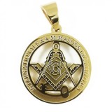 Cumpara ieftin Pandantiv Masonic Auriu - Echer si Compas cu Litera G - MM754, Fashion Manufacturer