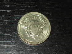 Moneda comemorativa 2 lire Anglia 1986, stare buna foto