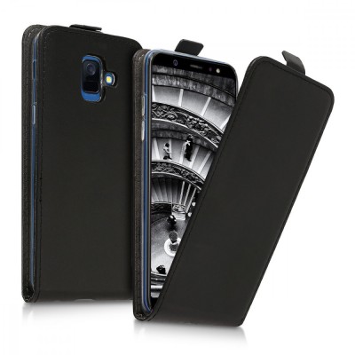 Husa pentru Samsung Galaxy A6 (2018), Piele ecologica, Negru, 45881.01 foto