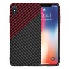 Husa pentru Apple iPhone XS / X, Techsuit, Carbonite FiberShell, Neagra Rosie