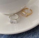 Cumpara ieftin Inel Reglabil din Argint 925 Placat cu Aur , Cristal Rectangular Radiant