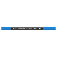 Pix Liner cu Doua Capete Daco Pensuliner, Varf Metalic 0.4 mm si Varf Tip Pensula, Albastru Deschis, Pixuri Linere, Linere Daco, Pix cu Doua Capete, P foto