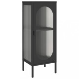 Cumpara ieftin Dulap, negru, 40x35x105 cm, sticla si otel