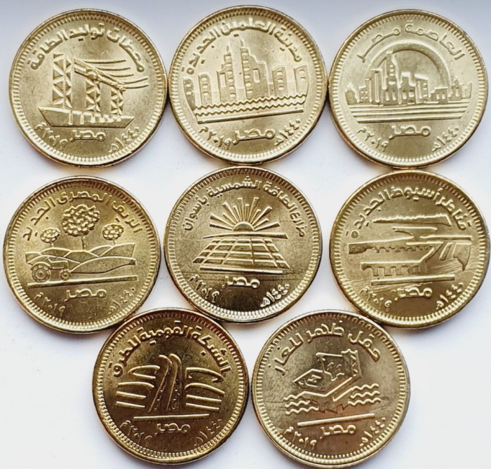 Set 8 monede Egipt 8 x 50 piastres 2019 UNC - A028