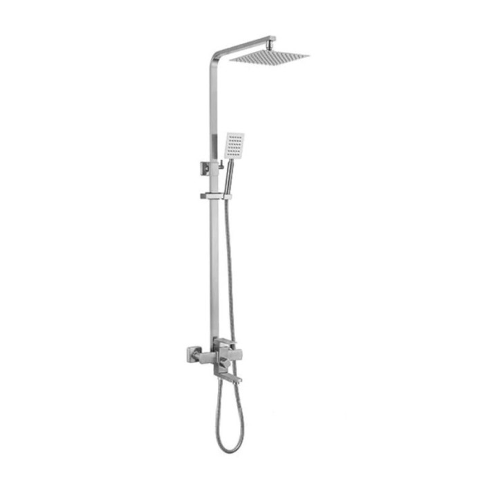 Coloana de dus Mixxus KUB-009-J, 120 cm, monocomanda, furtun flexibil, baterie si para incluse