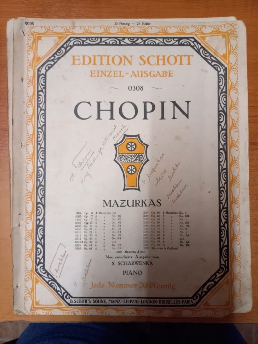 AS - PARTITURA - CHOPIN - MAZURKAS, PARTITURA COMPLETA