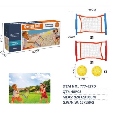 Joc Spikeball, Flippy, Joc in 2, pentru Plaja, Parcuri, Interior, 2 Plase, 2 Mingi, Multicolor foto