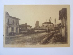 Carte postala scrisa 1918 Grecia-Verbeni(astazi Itea)-Biserica bombardata WWI