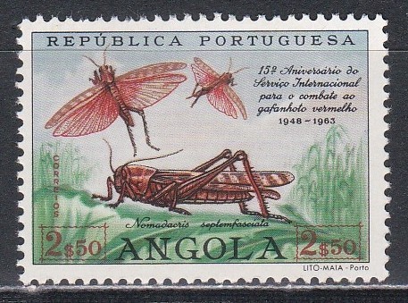 Angola 1963 - A 15-a aniversare a Serviciului Internațional de Eradicare a Lăcustelor, MNH